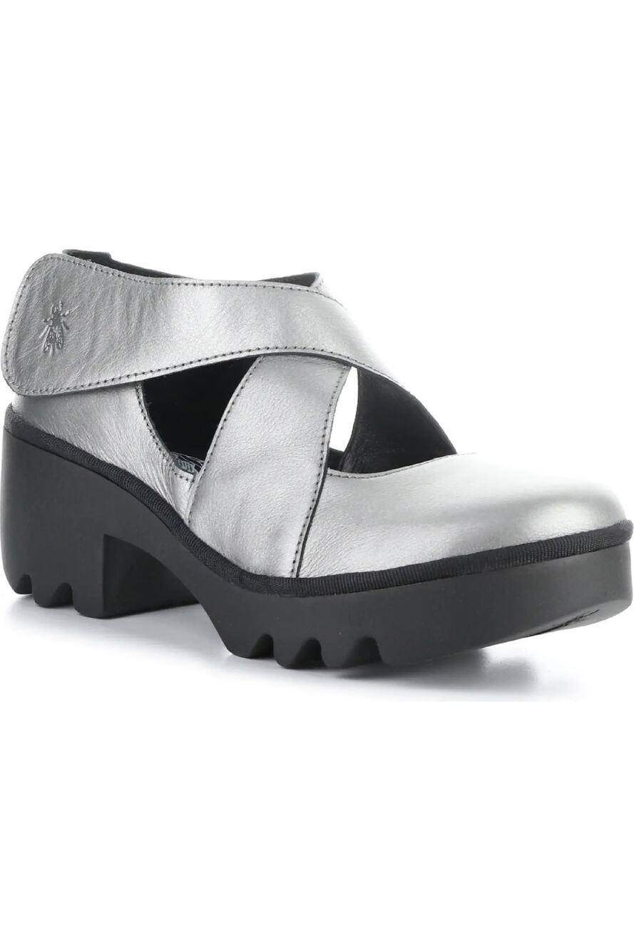 Fly London Women's Togo Leather Loafer in Silver Size EU 38/US 7.5-8
